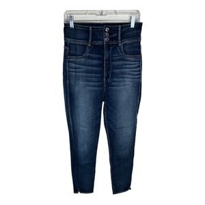 American Eagle Outfitters Dark Wash Zip Super High Rise Jegging Size 10